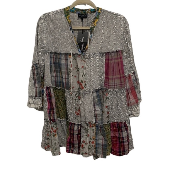 Young Threads Tops - Young Threads Boho Patchwork Tunic Top